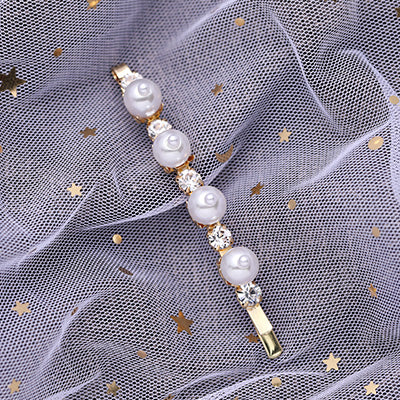 Hot Sale Women Girls Elegant Pearl Geometric Alloy Hair Clips