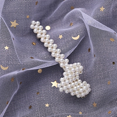 Hot Sale Women Girls Elegant Pearl Geometric Alloy Hair Clips