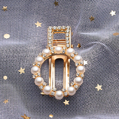 Hot Sale Women Girls Elegant Pearl Geometric Alloy Hair Clips