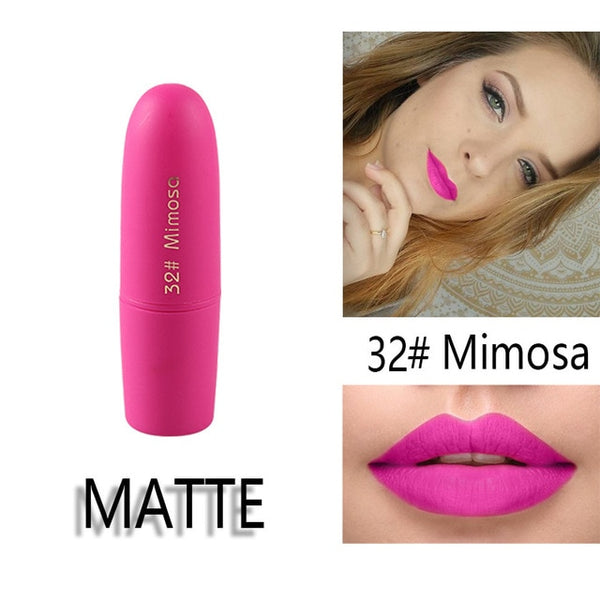 Lipstick Matte Waterproof Nutritious 25 Colors Easy to Wear