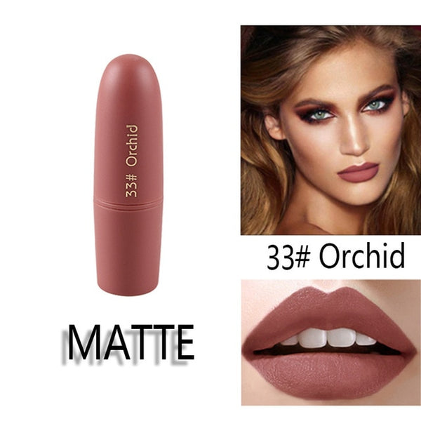 Lipstick Matte Waterproof Nutritious 25 Colors Easy to Wear