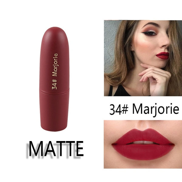 Lipstick Matte Waterproof Nutritious 25 Colors Easy to Wear