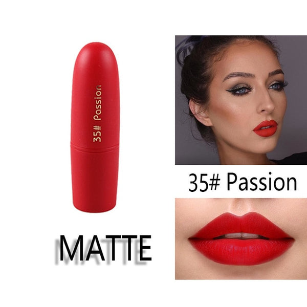 Lipstick Matte Waterproof Nutritious 25 Colors Easy to Wear
