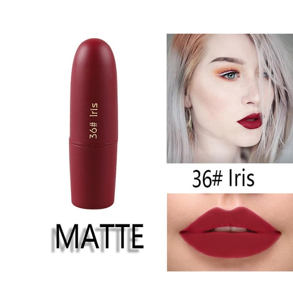 Lipstick Matte Waterproof Nutritious 25 Colors Easy to Wear