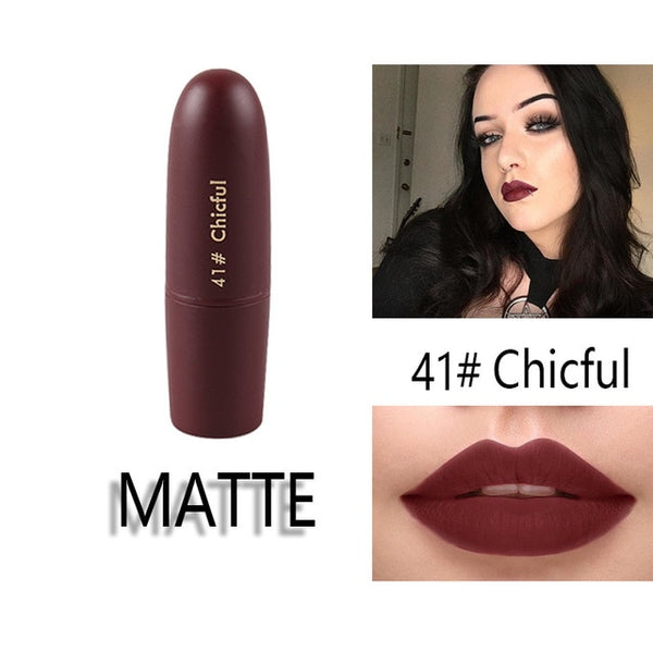Lipstick Matte Waterproof Nutritious 25 Colors Easy to Wear