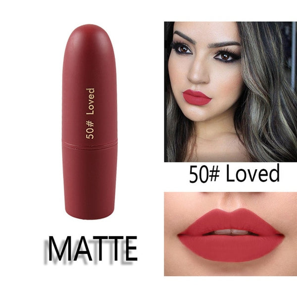 Lipstick Matte Waterproof Nutritious 25 Colors Easy to Wear