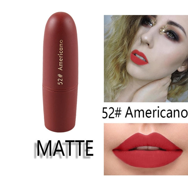 Lipstick Matte Waterproof Nutritious 25 Colors Easy to Wear