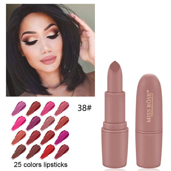 Lipstick Matte Waterproof Nutritious 25 Colors Easy to Wear