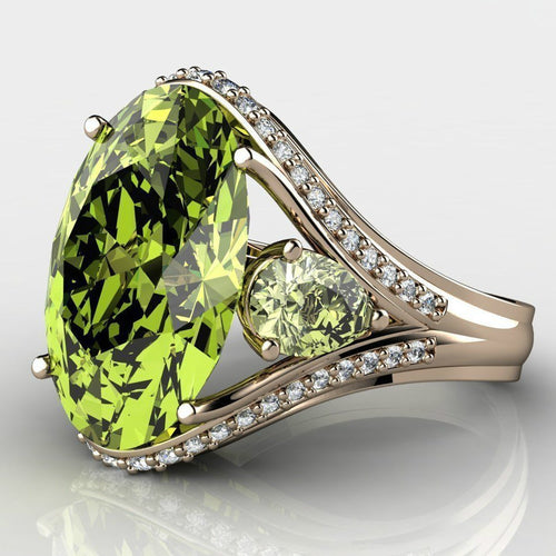 Women Ring Luxury Amazing Green Shiny White Zircon Ring Lady Engagement Beautifully Decorated Girlfriend Anniversary Gift