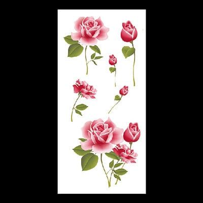 beauty 1piece make up Fake temporary tattoos stickers rose flowers arm shoulder tattoo waterproof women big flash tattoo on body
