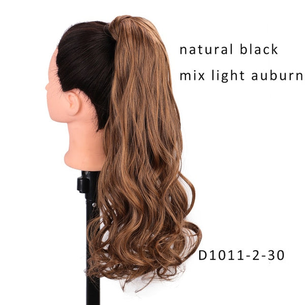 AISI BEAUTY Long Straight Hair Extension Synthetic Ponytail Hair Extensions with Black Blonde Brown Colors For Women