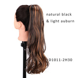 AISI BEAUTY Long Straight Hair Extension Synthetic Ponytail Hair Extensions with Black Blonde Brown Colors For Women