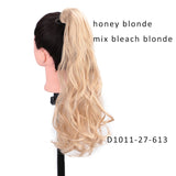 AISI BEAUTY Long Straight Hair Extension Synthetic Ponytail Hair Extensions with Black Blonde Brown Colors For Women