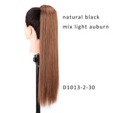 AISI BEAUTY Long Straight Hair Extension Synthetic Ponytail Hair Extensions with Black Blonde Brown Colors For Women