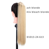 AISI BEAUTY Long Straight Hair Extension Synthetic Ponytail Hair Extensions with Black Blonde Brown Colors For Women