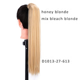 AISI BEAUTY Long Straight Hair Extension Synthetic Ponytail Hair Extensions with Black Blonde Brown Colors For Women