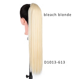 AISI BEAUTY Long Straight Hair Extension Synthetic Ponytail Hair Extensions with Black Blonde Brown Colors For Women