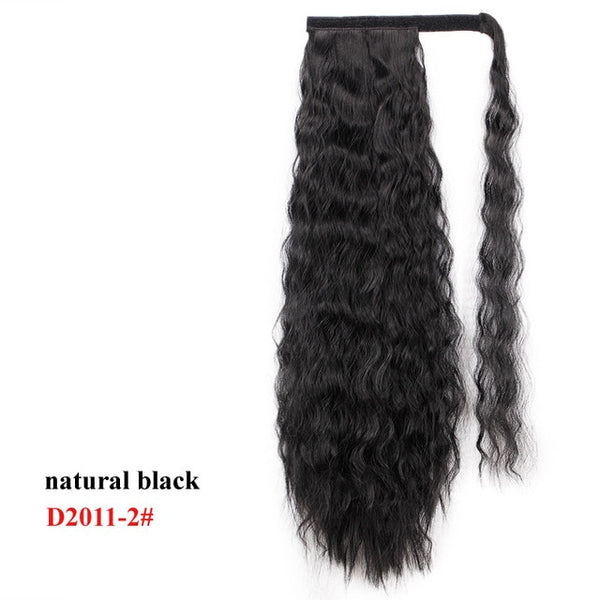 AISI BEAUTY Long Straight Hair Extension Synthetic Ponytail Hair Extensions with Black Blonde Brown Colors For Women