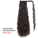 AISI BEAUTY Long Straight Hair Extension Synthetic Ponytail Hair Extensions with Black Blonde Brown Colors For Women