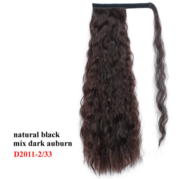 AISI BEAUTY Long Straight Hair Extension Synthetic Ponytail Hair Extensions with Black Blonde Brown Colors For Women