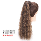 AISI BEAUTY Long Straight Hair Extension Synthetic Ponytail Hair Extensions with Black Blonde Brown Colors For Women