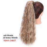AISI BEAUTY Long Straight Hair Extension Synthetic Ponytail Hair Extensions with Black Blonde Brown Colors For Women