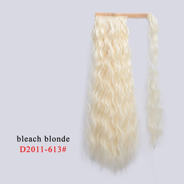 AISI BEAUTY Long Straight Hair Extension Synthetic Ponytail Hair Extensions with Black Blonde Brown Colors For Women