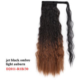 AISI BEAUTY Long Straight Hair Extension Synthetic Ponytail Hair Extensions with Black Blonde Brown Colors For Women