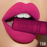 Qibest Brand 34 Colors Waterproof Matte Nude Lipstick Lipkit Pigment Dark Red Black Long Lasting Lip Gloss Women Makeup Lipgloss