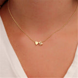 Fashion Tiny Dainty Heart Initial Necklace Personalized Letter Necklace
